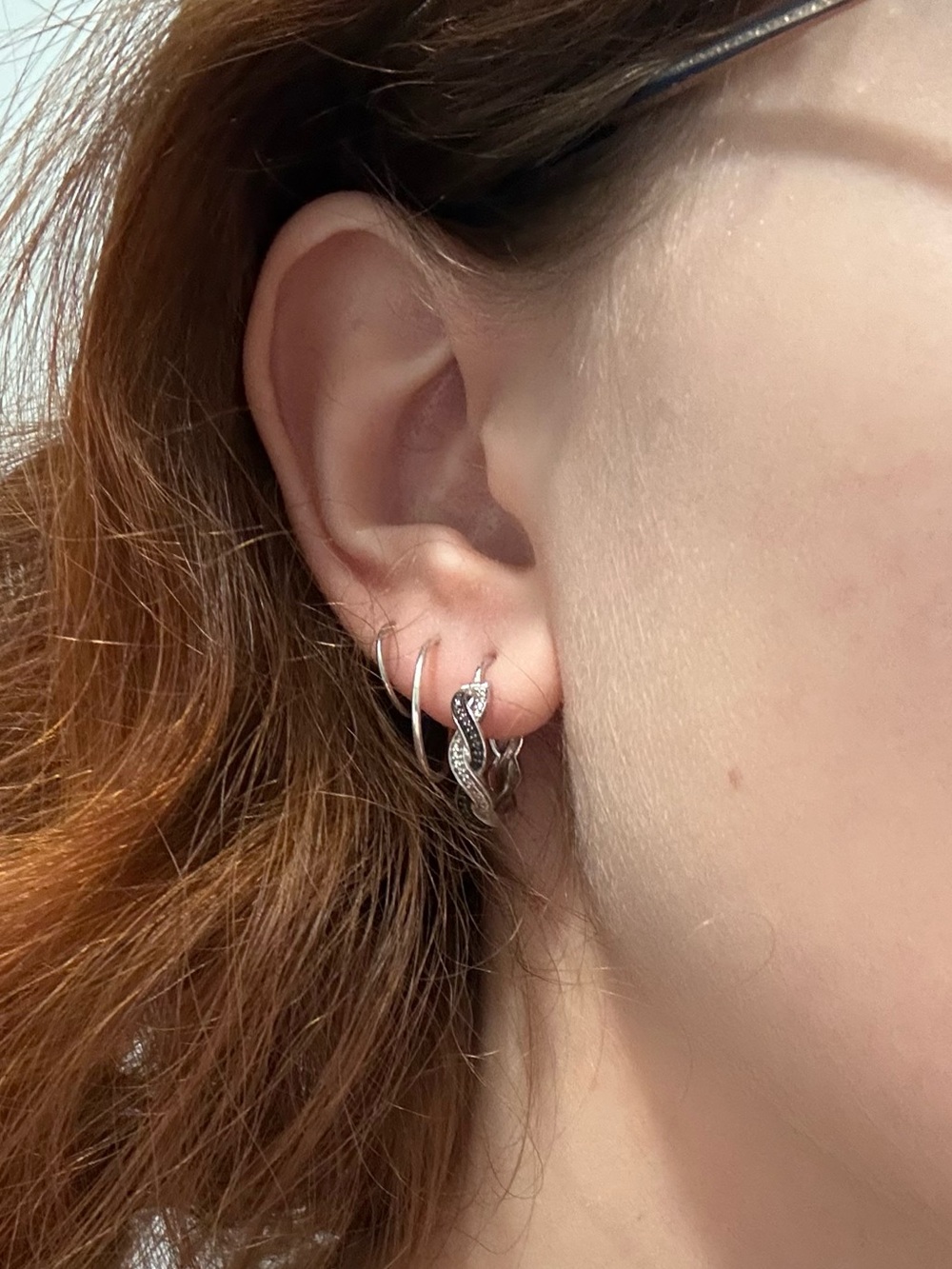 925 Silver Twisted Huggie Hoop Earrings